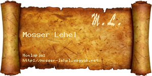 Mosser Lehel névjegykártya